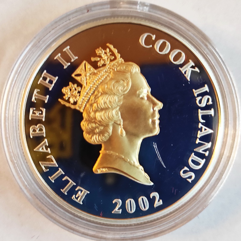 Cook Islands Elizabeth 50 univ 1 dollar 2002 2