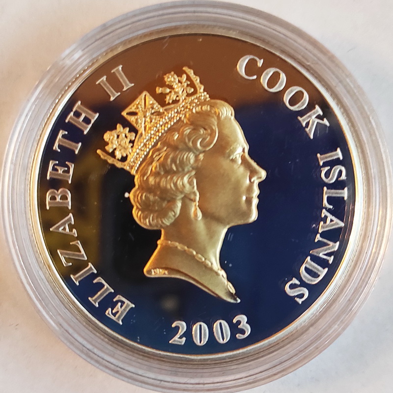 Cook Islands Elizabeth 50 univ 1 dollar 2003 2