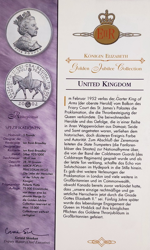 Britania 5 founds 2002 Elizabeth II Golden Lubilee sertif 1