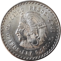 Mexico cinco pesas 1947 eskiz1