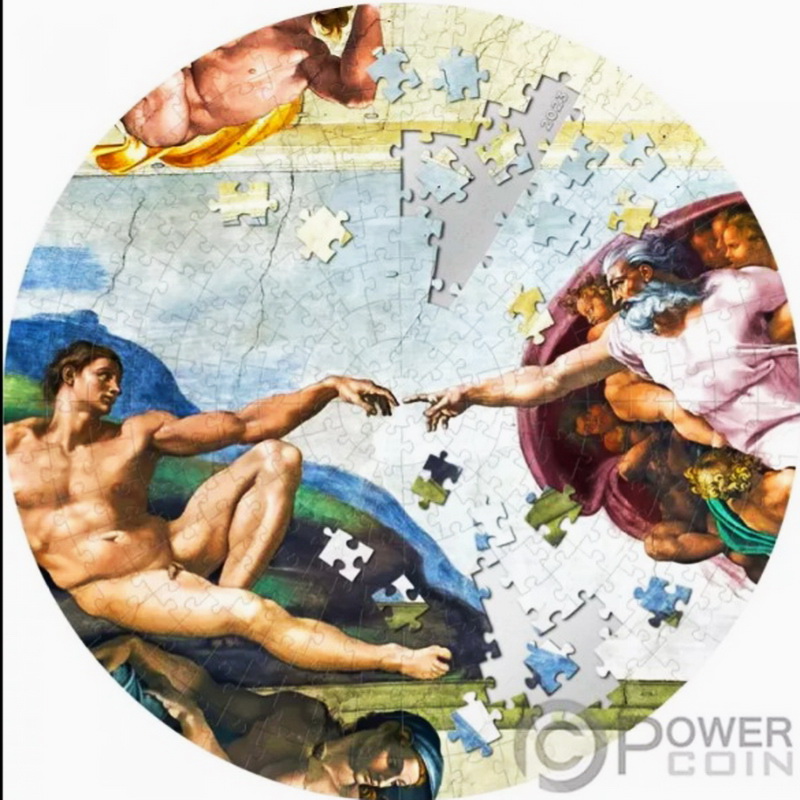 CREATION OF ADAM Micropuzzle Treasures 5Oz Palau 2023 1