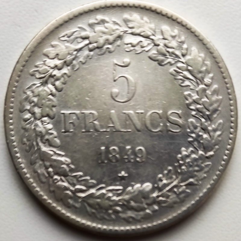 Leopold I 5francs 1849 2