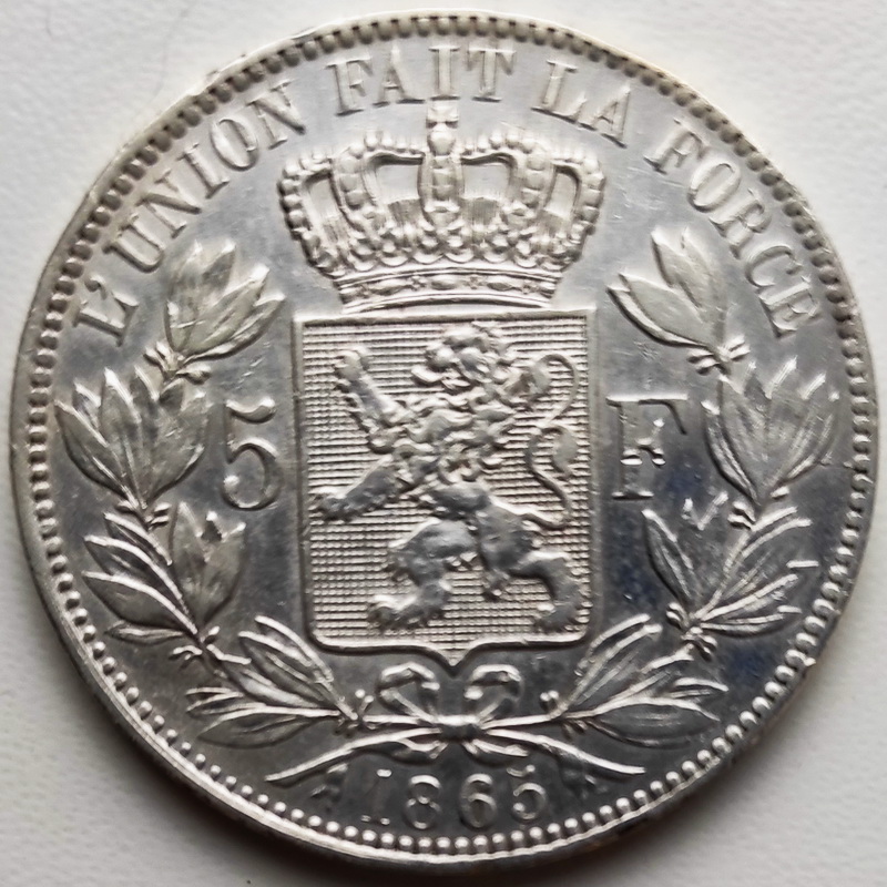 Leopold I 5francs 1865 2
