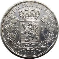 Leopold I 5francs 1865 eskiz2