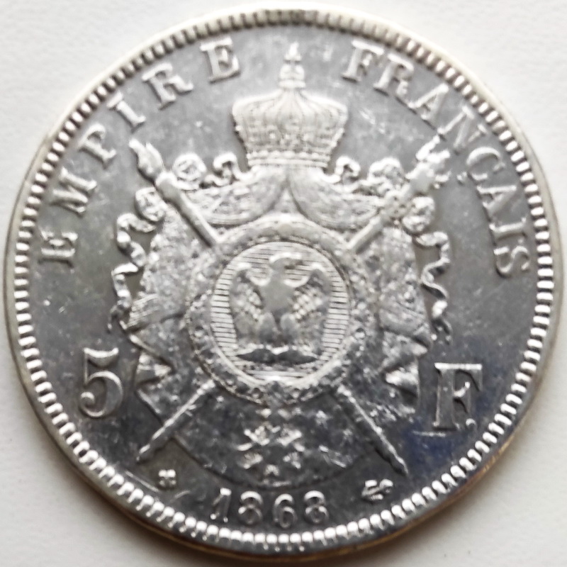 Napoleon III 5francs 1868 2