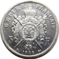 Napoleon III 5francs 1868 eskiz2