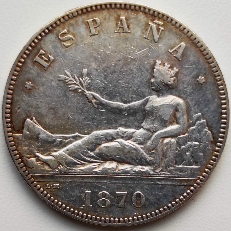 Espana 5pesetas 1870 1