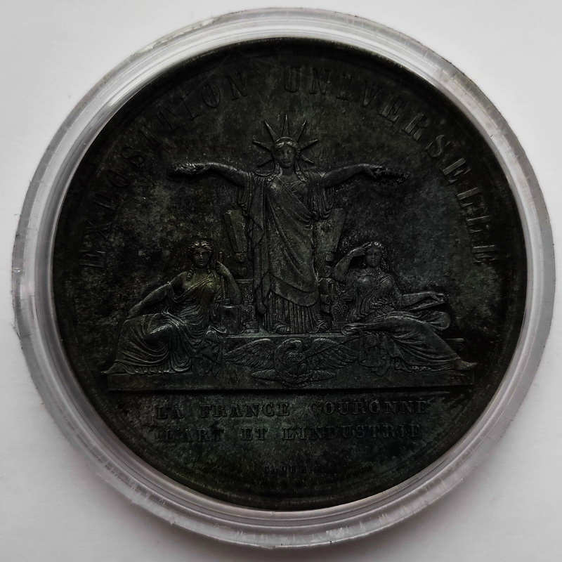 Napoleon III Palais Couronne zinc medaille 1855 1