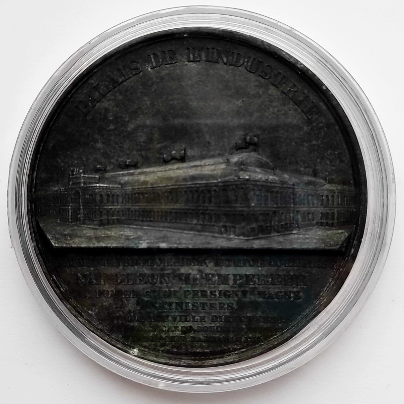 Napoleon III Palais Couronne zinc medaille 1855 2