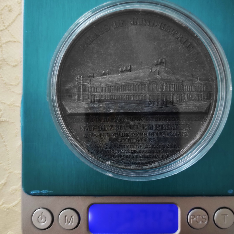 Napoleon III Palais Couronne zinc medaille 1855 3