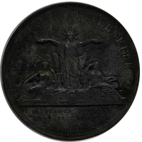 Napoleon III Palais Couronne zinc medaille 1855 eskiz1